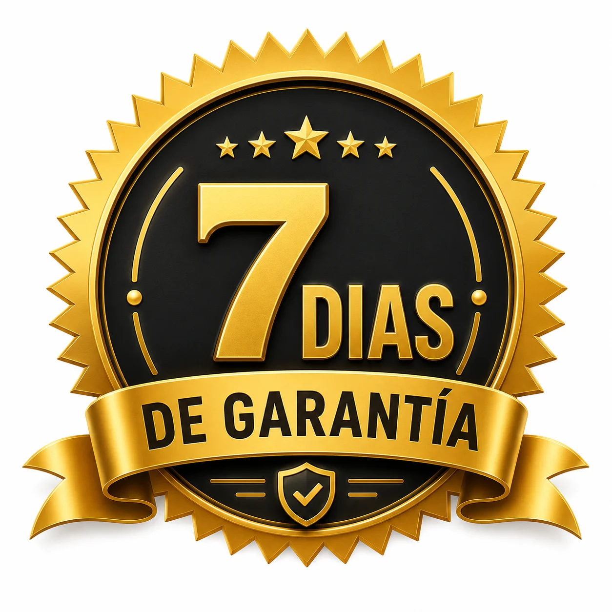 Sello dorado de garantía de satisfacción de 7 días